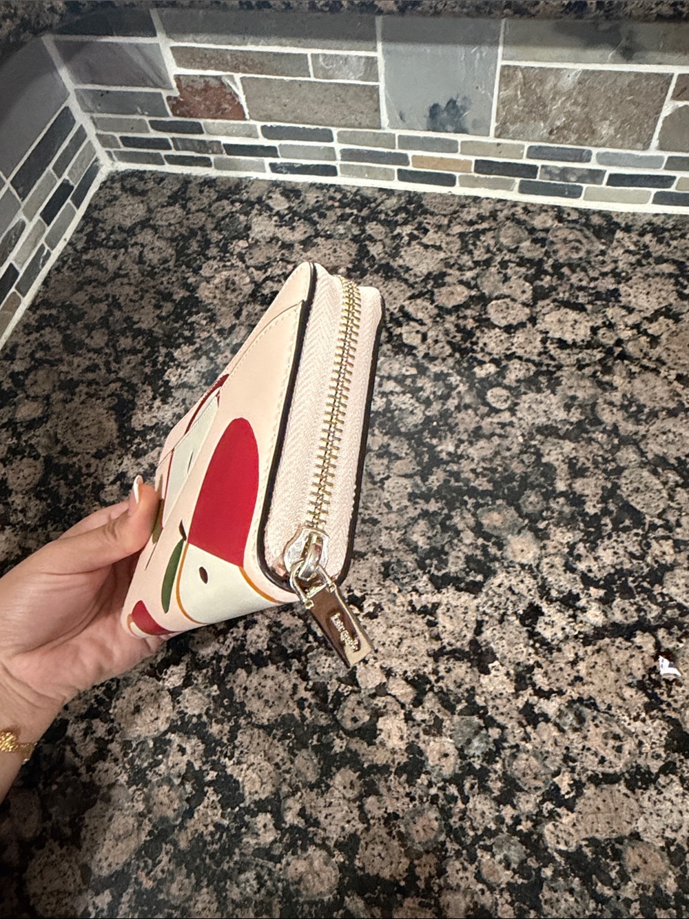 kate spade New York Pink Apple Zip Wallet - Picture 4 of 11